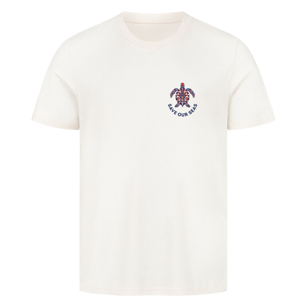 Meeres T-Shirt mit Botschaft in hellbeige