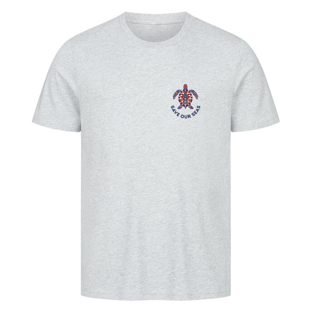 Meeres T-Shirt mit Botschaft in grau