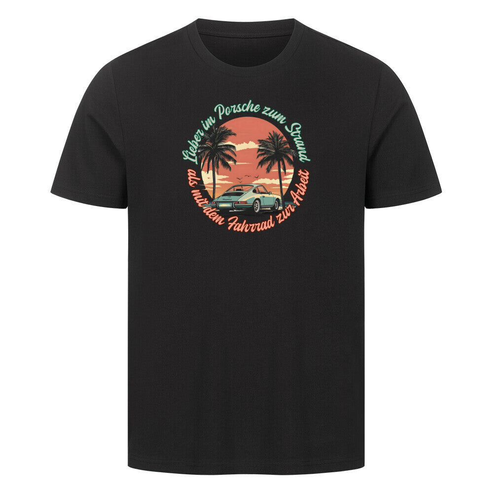 Strand T-Shirt im Retro-Look in schwarz