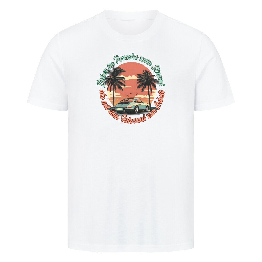 Strand T-Shirt im Retro-Look in weiß