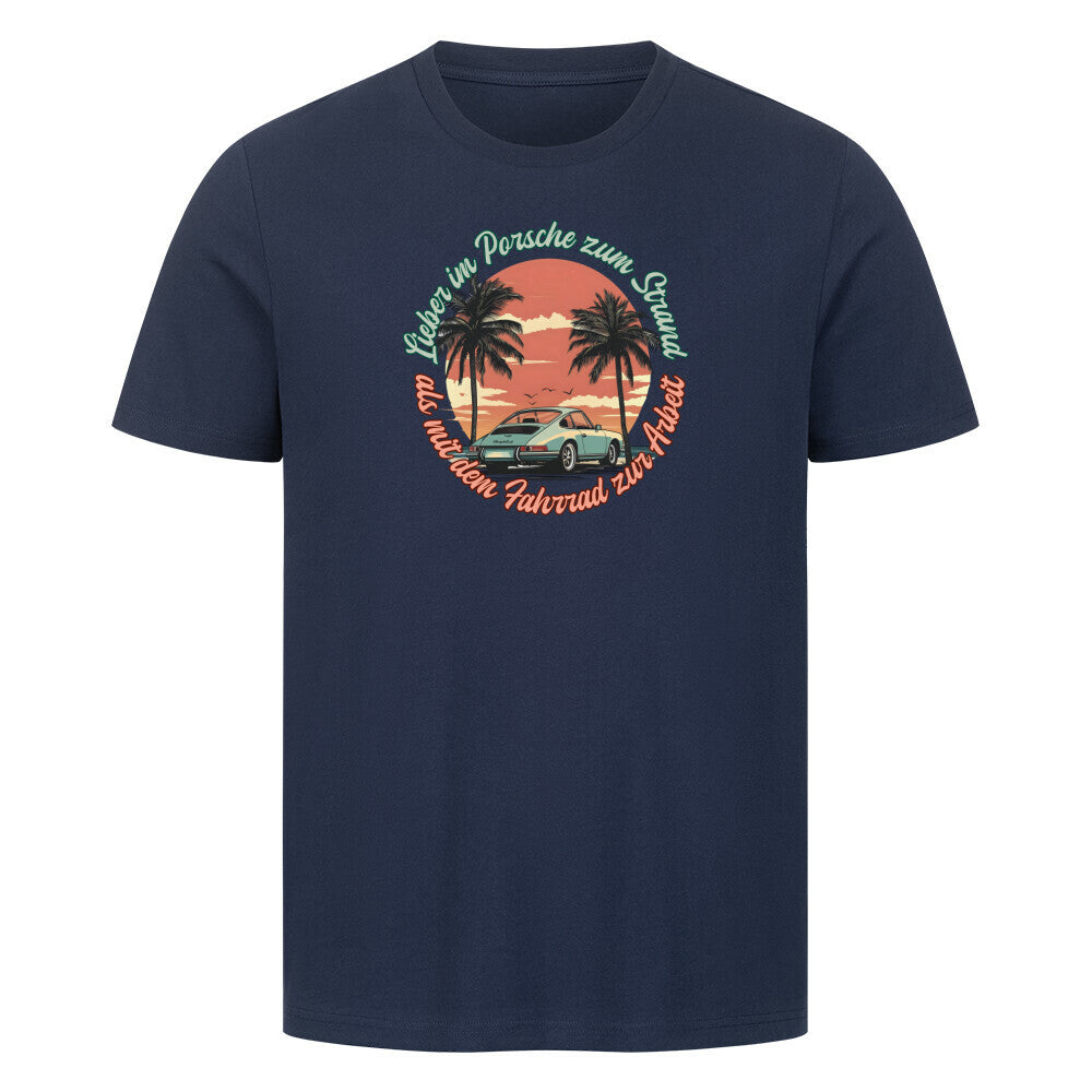 Strand T-Shirt im Retro-Look in blau