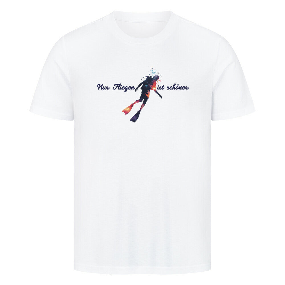 Edles Tauchmotiv T-Shirt in weiß
