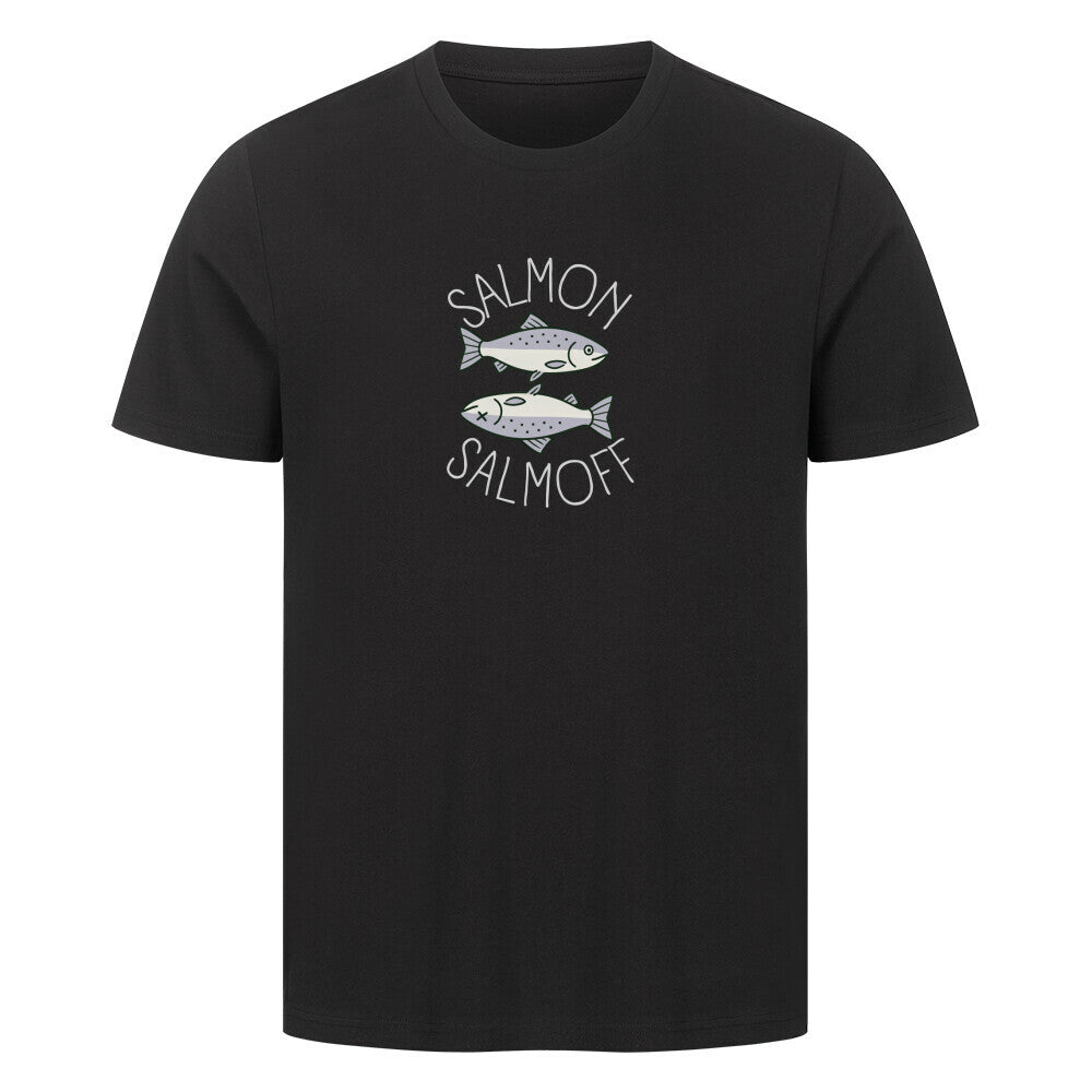 Lustiges Meeres T-Shirt "Salmon" in schwarz