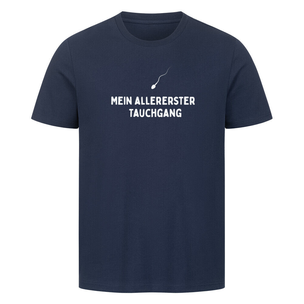 lustiges Taucher T-Shirt in blau