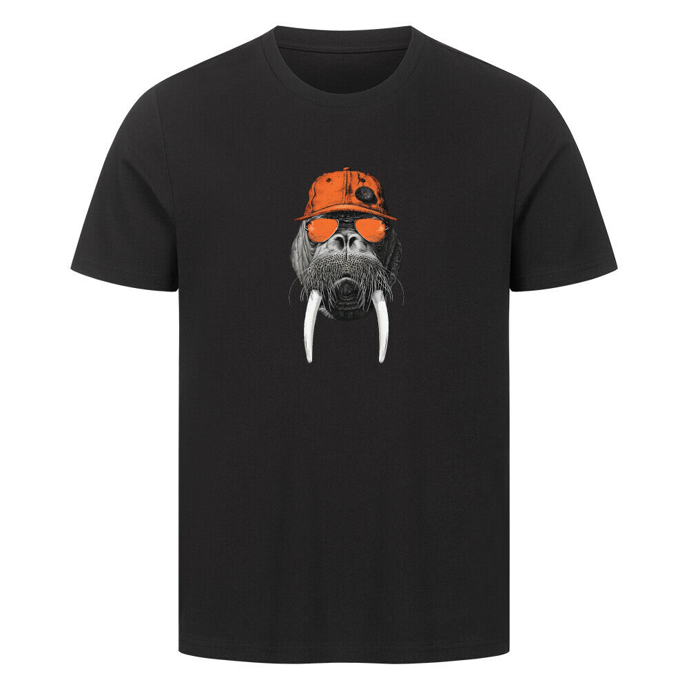 Cooles Walross T-Shirt in schwarz