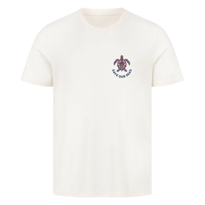 Meeres T-Shirt mit Botschaft in hellbeige