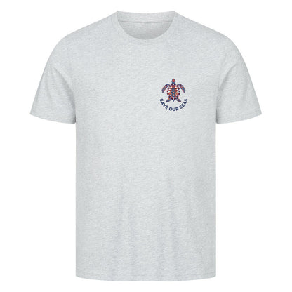 Meeres T-Shirt mit Botschaft in grau