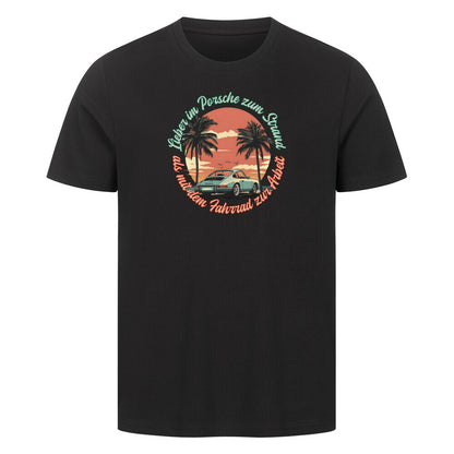 Strand T-Shirt im Retro-Look in schwarz