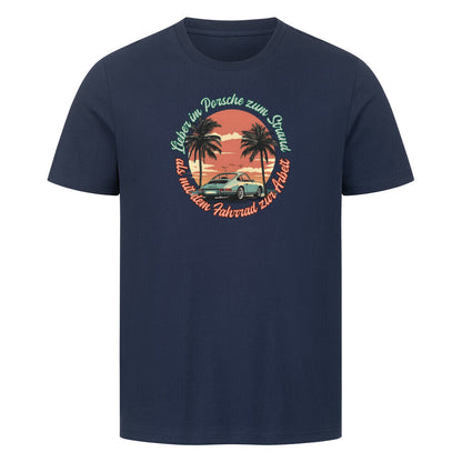 Strand T-Shirt im Retro-Look in blau