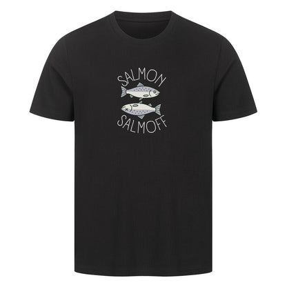 Lustiges Meeres T-Shirt "Salmon" in schwarz