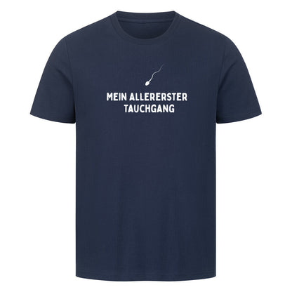 lustiges Taucher T-Shirt in blau