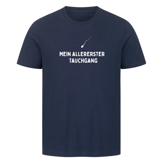lustiges Taucher T-Shirt in blau