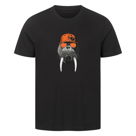 Cooles Walross T-Shirt in schwarz